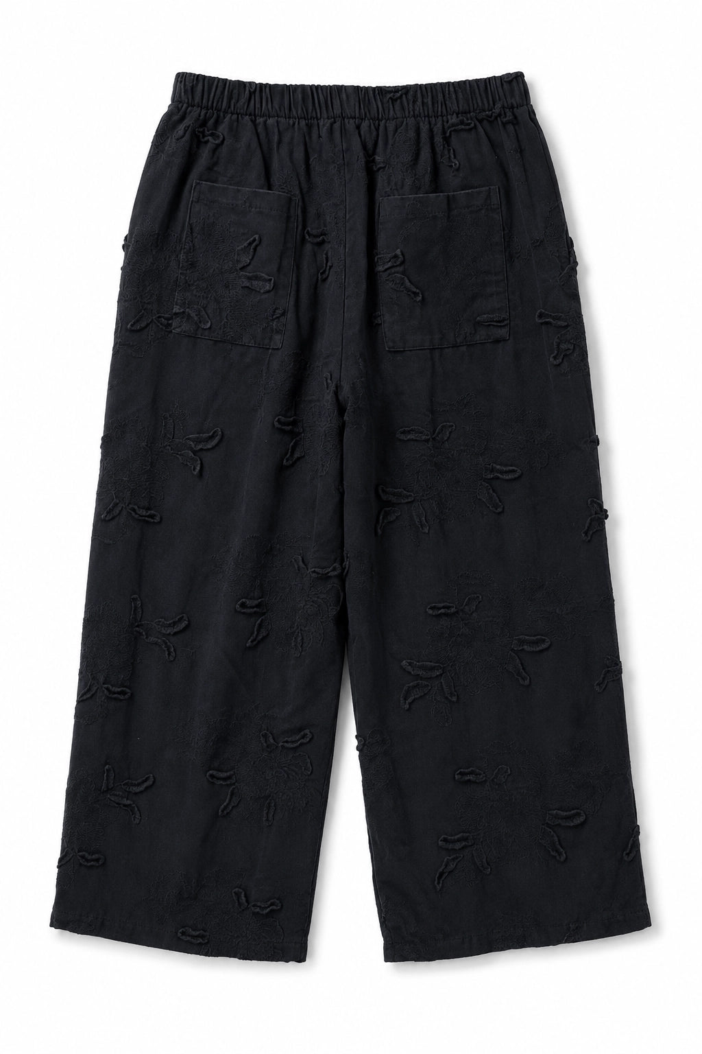 Black Floral Appliqué Pant, black floral appliqué pant from Something Pretty, alternative view