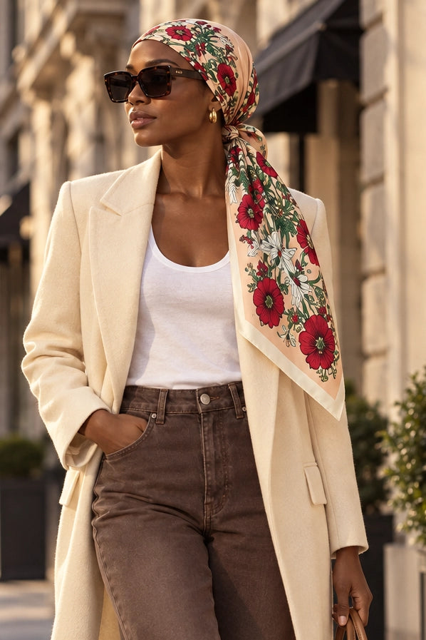 Blush Bloom Silk Scarf
