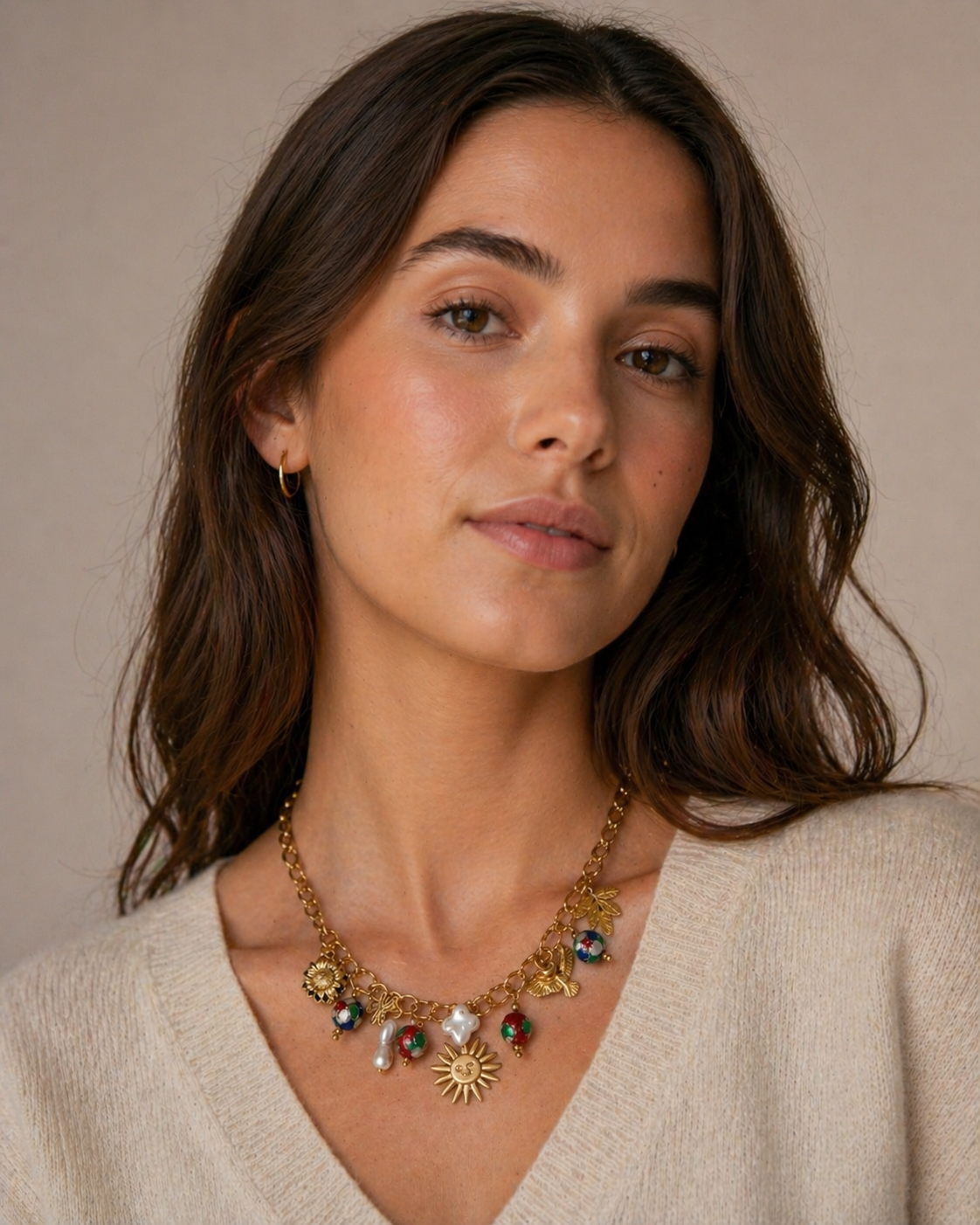 Happy Sun Charm Necklace, necklace from Something Pretty, alternative view