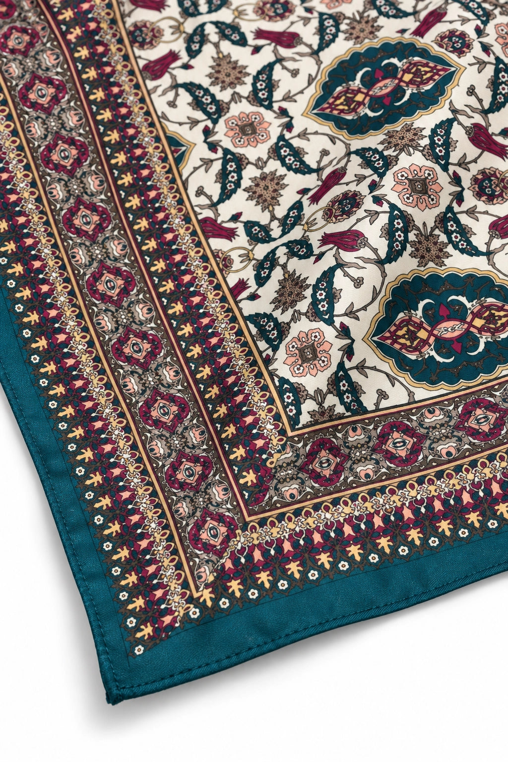 Emerald Paisley Silk Scarf