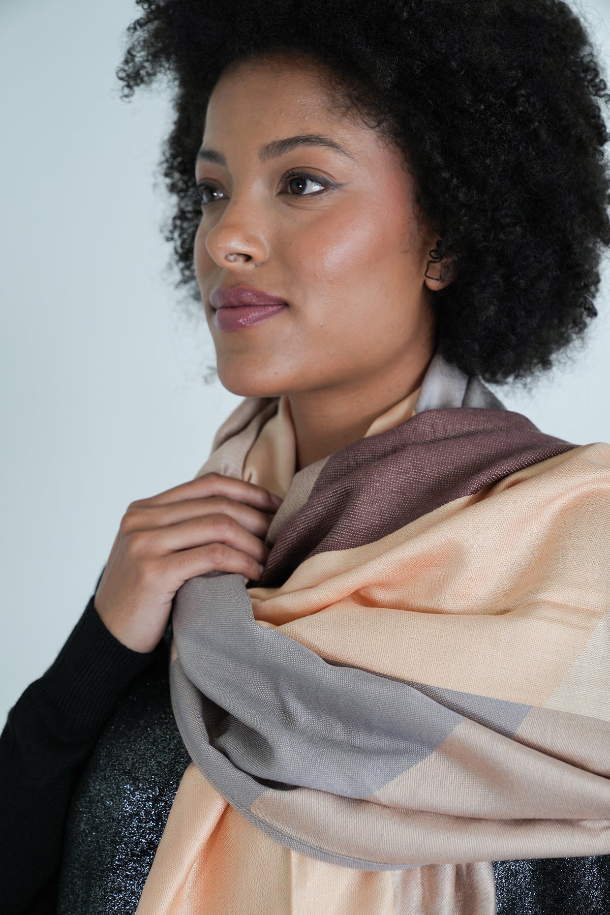 Grey and Cream Geometric Scarf, scarf from Something Pretty, alternative view