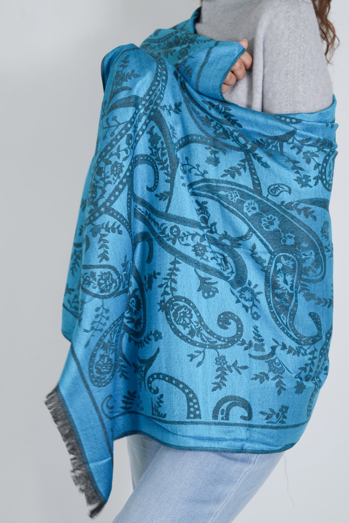 Turquoise Debbie Scarf, scarf from Something Pretty, alternative view