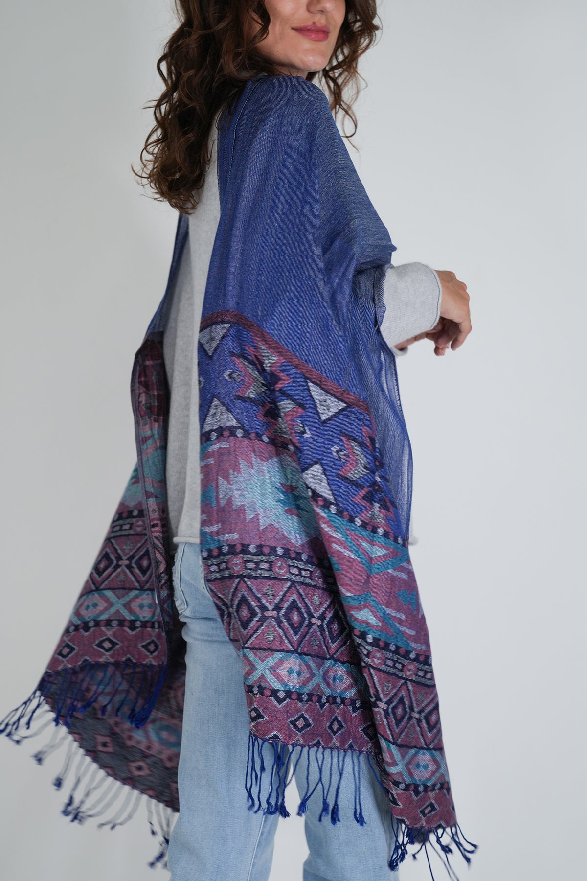 Cobalt Lola Scarf, scarf from Something Pretty, alternative view