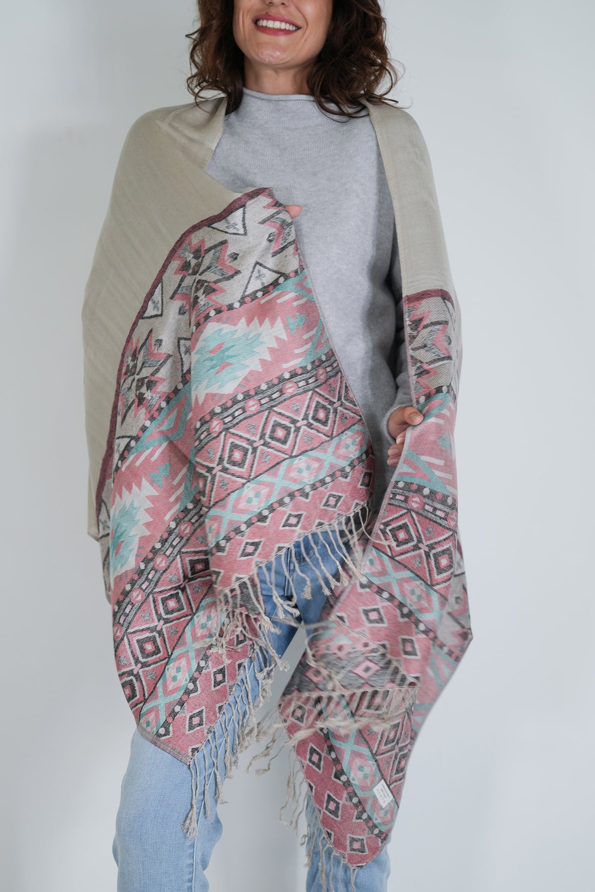 Cream Lola Scarf, scarf from Something Pretty, alternative view