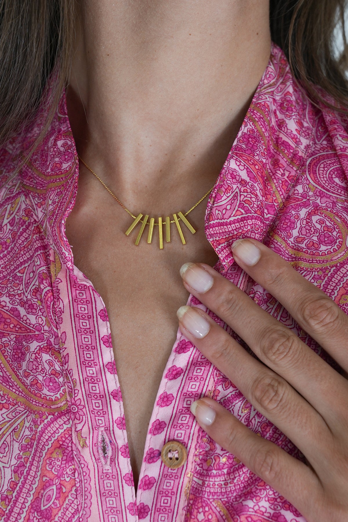 Gold Sammy Necklace, necklace from Something Pretty, alternative view