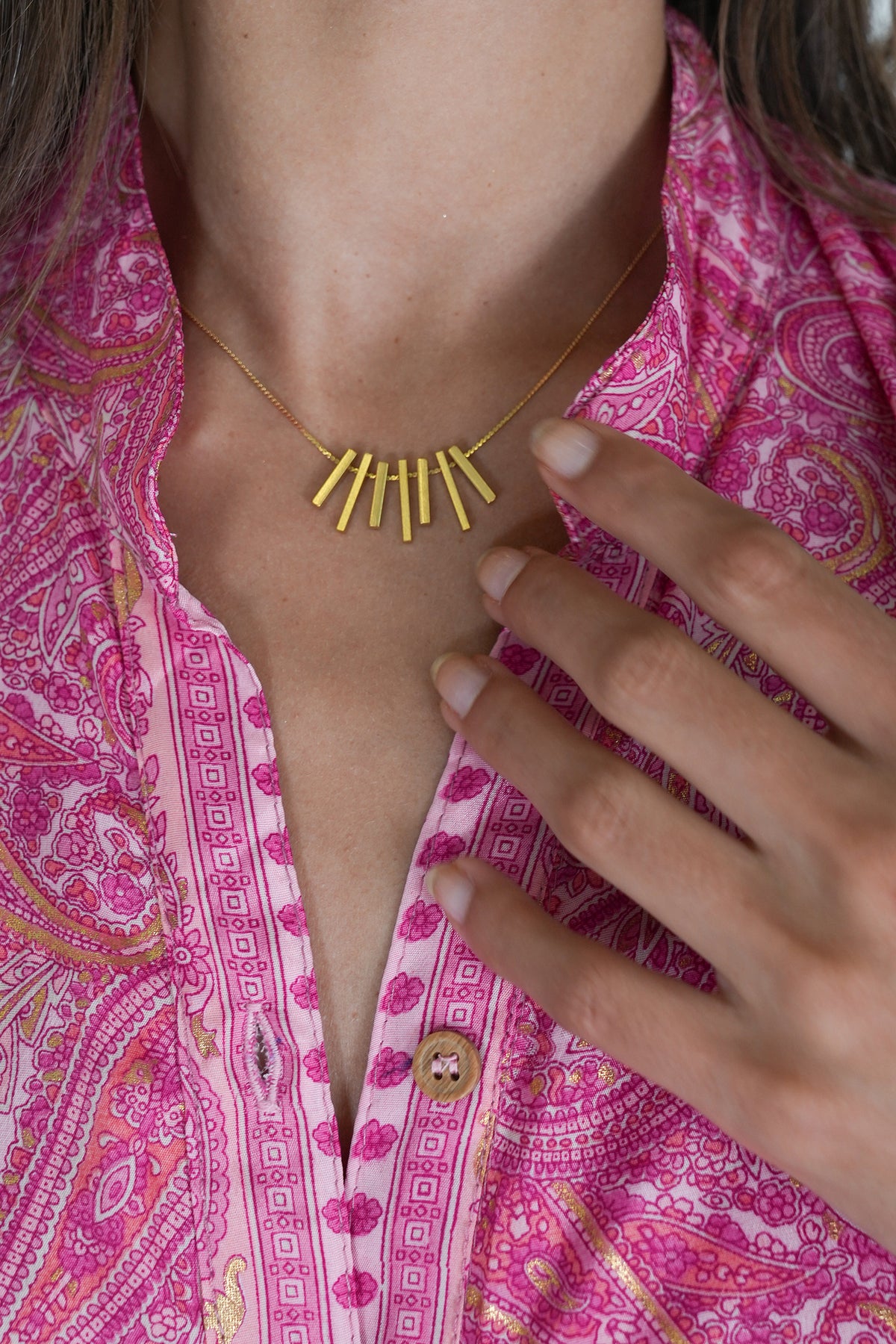 Gold Sammy Necklace, necklace from Something Pretty, alternative view