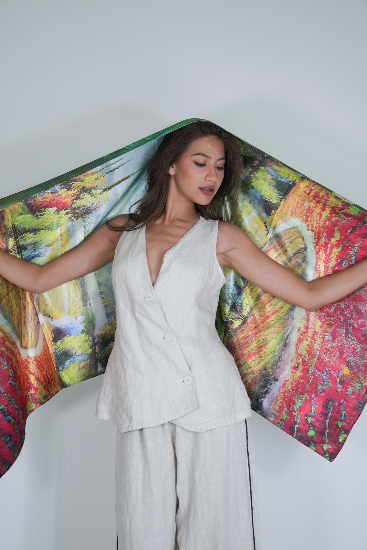 Mountain Reversible Silk Scarf, a reversible silk scarf from Something Pretty