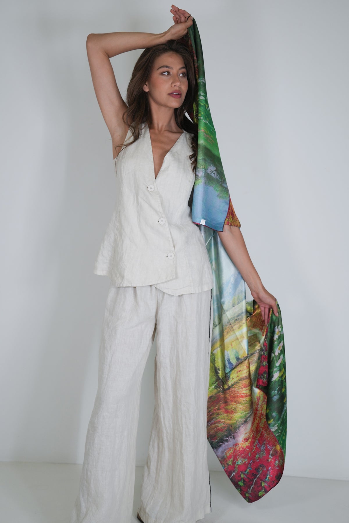 Mountain Reversible Silk Scarf, reversible silk scarf from Something Pretty, alternative view