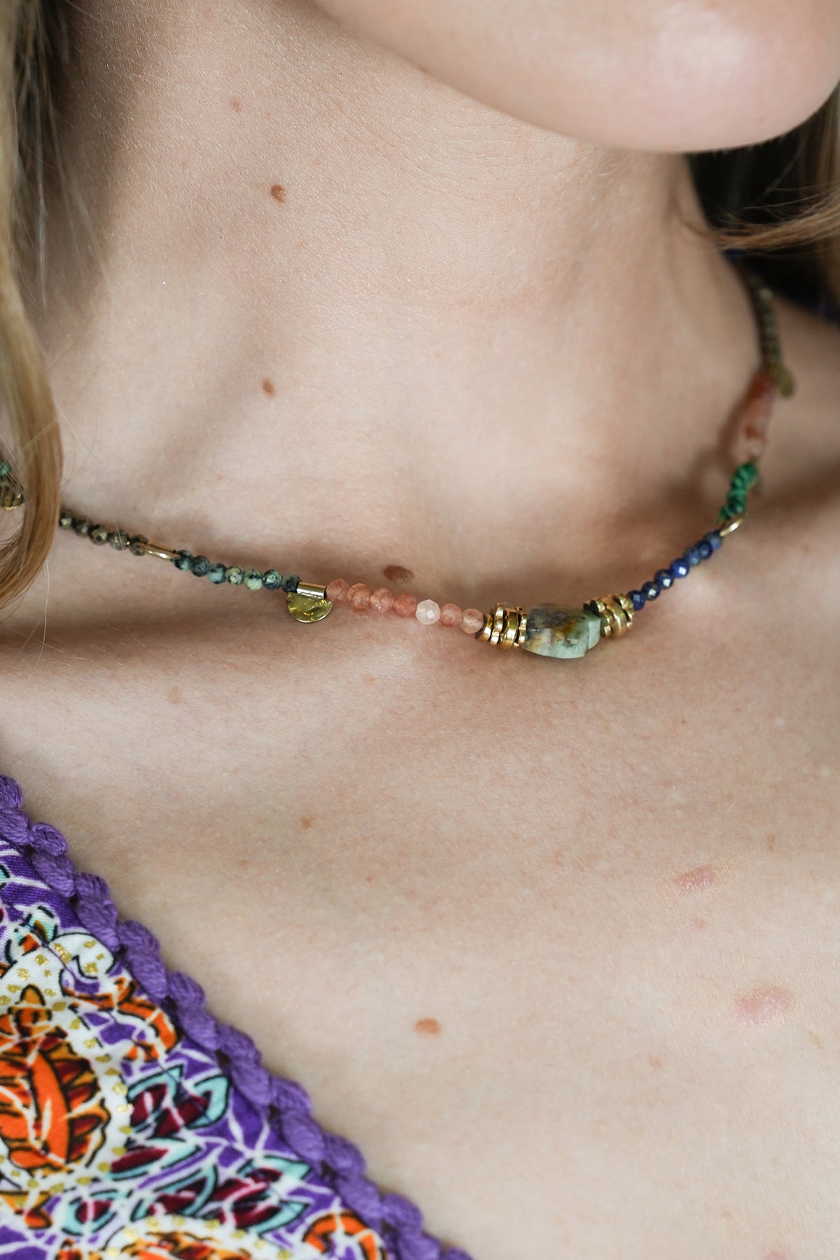 Colourful Shelly Necklace, necklace from Something Pretty, alternative view