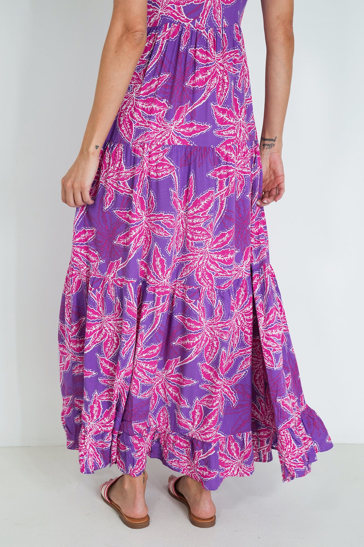Purple and Pink Kate Strap Dress, pink printed strap dress from Something Pretty, alternative view