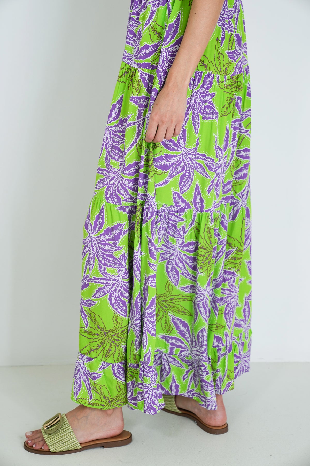 Lime and Purple Kate Strap Dress, printed strap dress from Something Pretty, alternative view