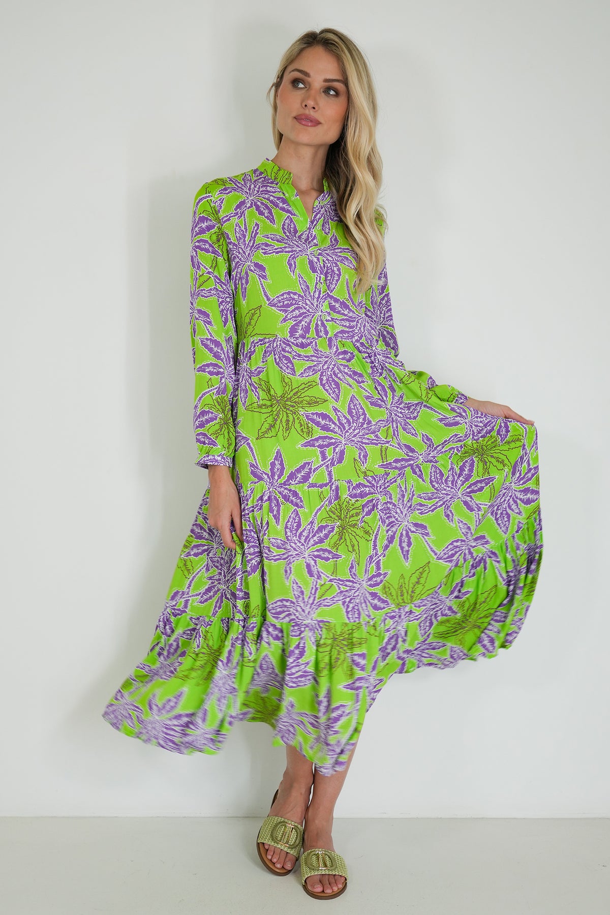 Lime and Purple Kate Dress, printed dress from Something Pretty, alternative view