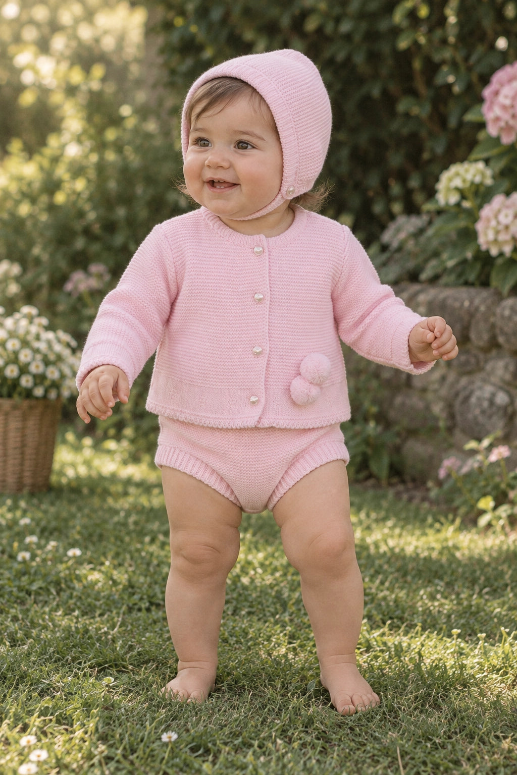 Pink Knit Bloomer Set
