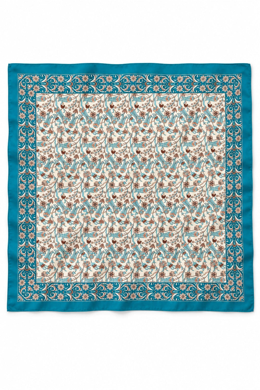 Teal Empress Silk Scarf