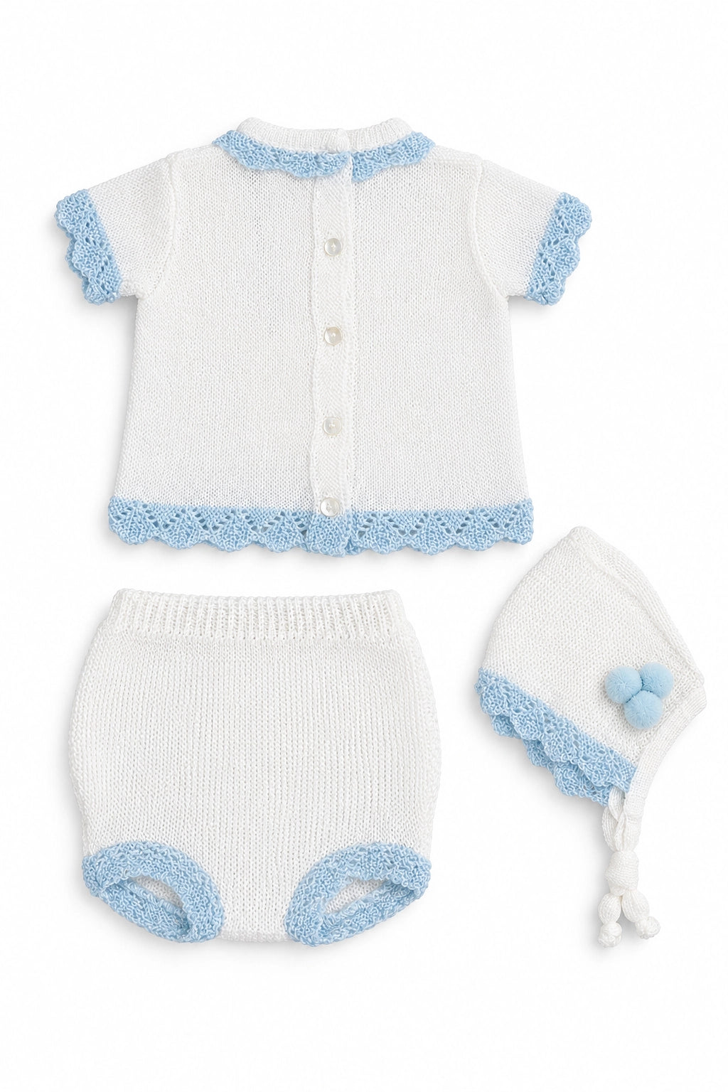 White and Blue Summer Knit Set