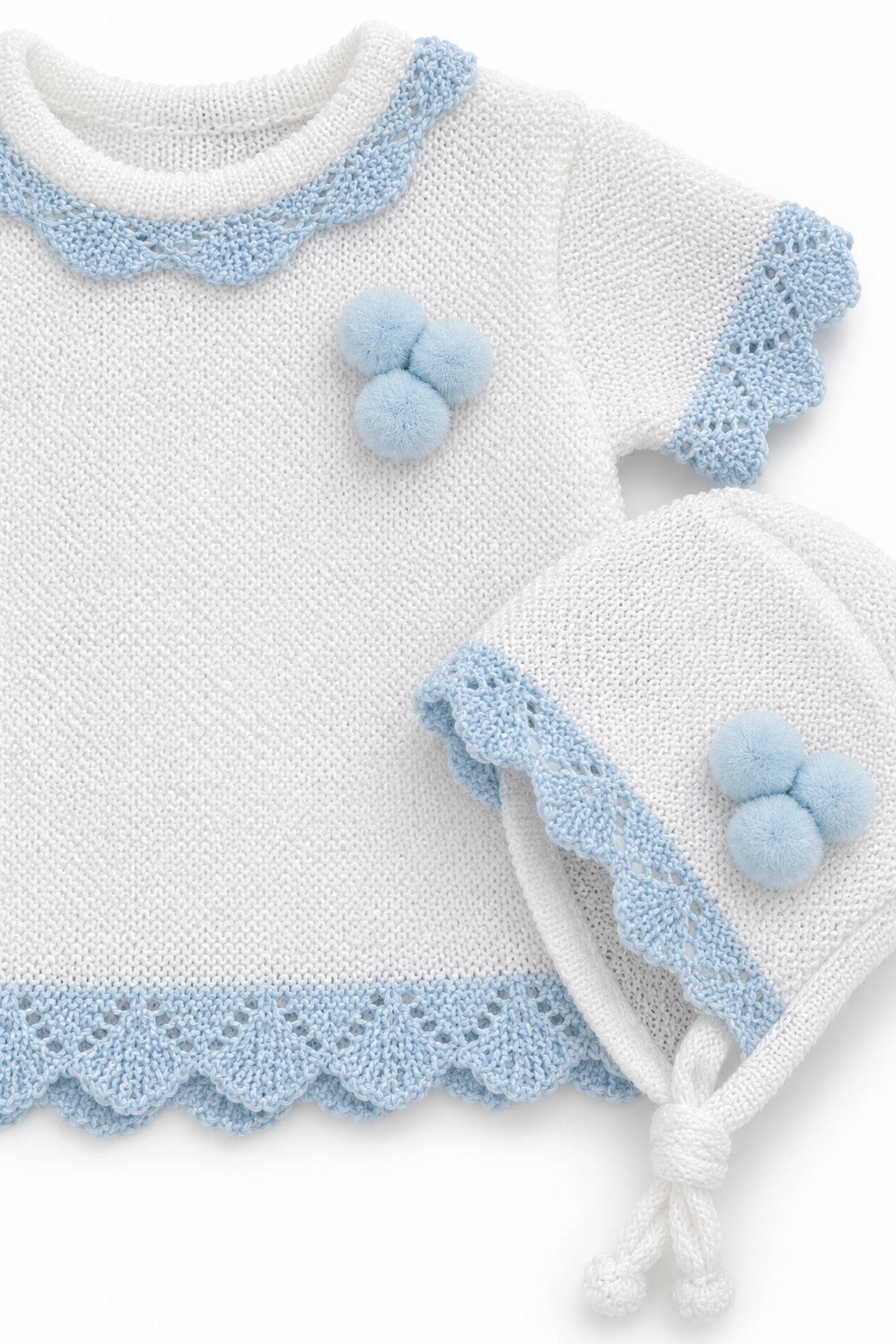 White and Blue Summer Knit Set