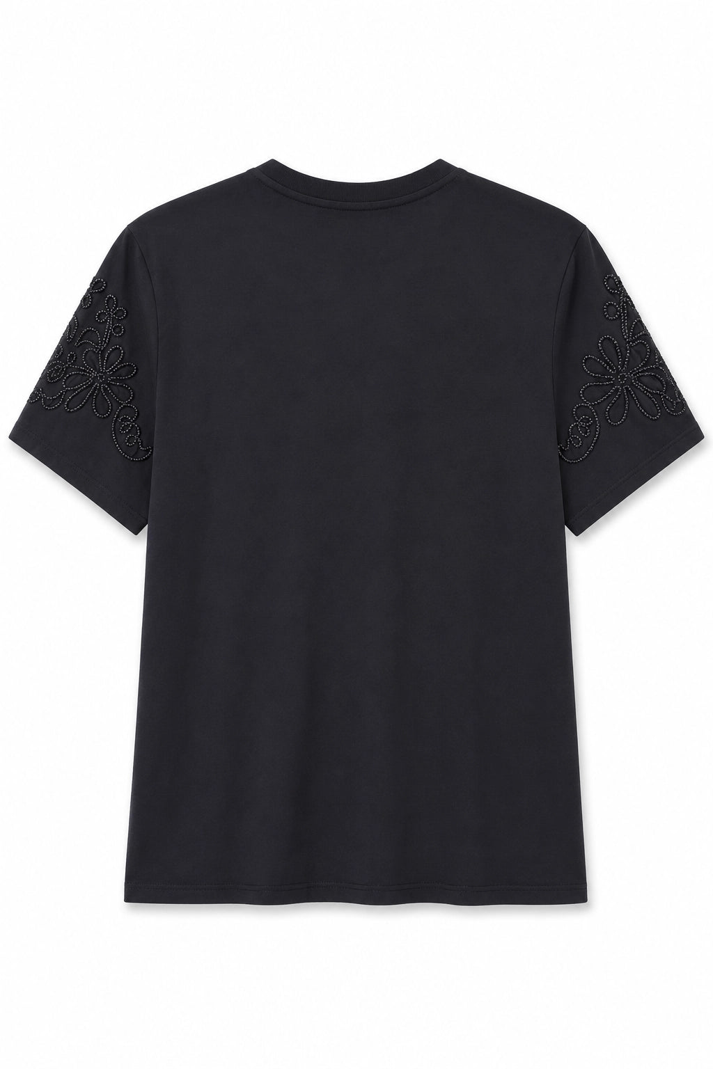 black_Cotton_Embroidered_Sleeve_Tee_front_somethingpretty