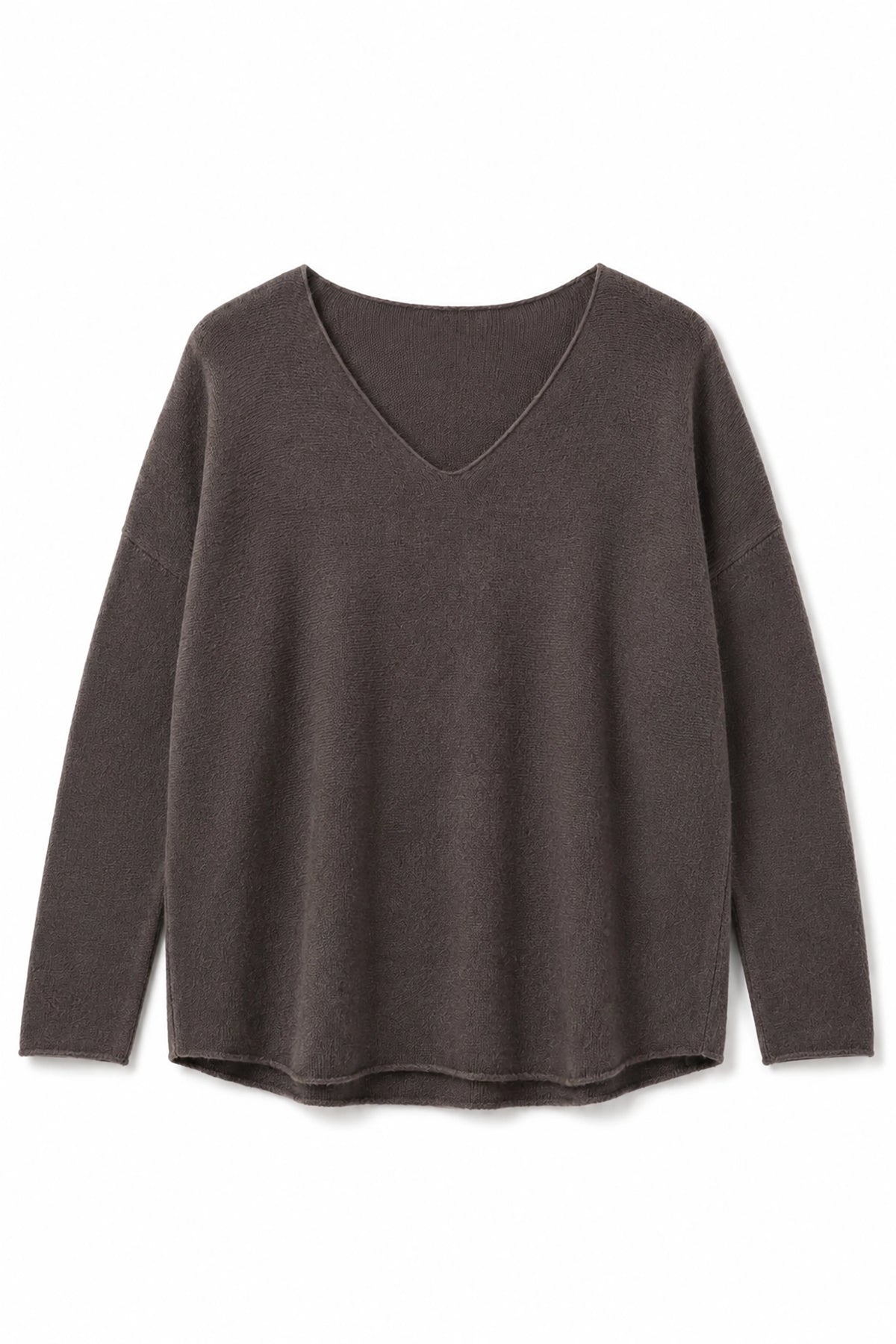 Dark gray long-sleeve shirt on a white background