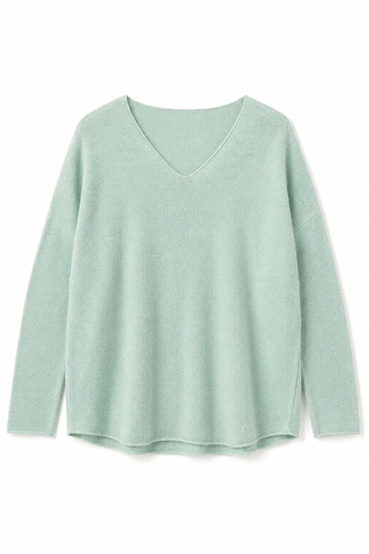 Light green sweater on a white background