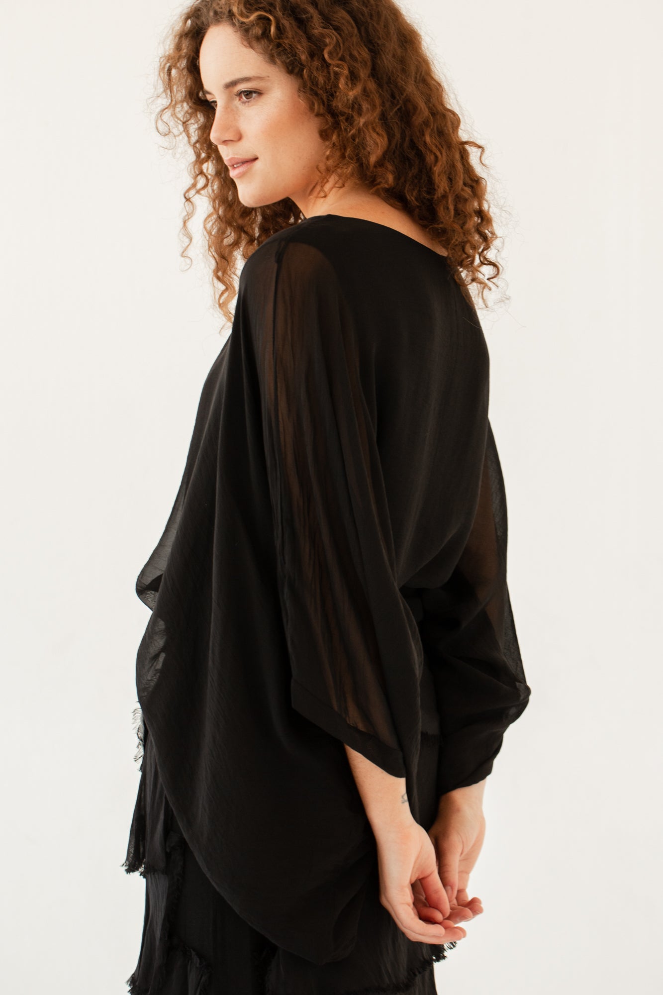 Black Silk Poncho