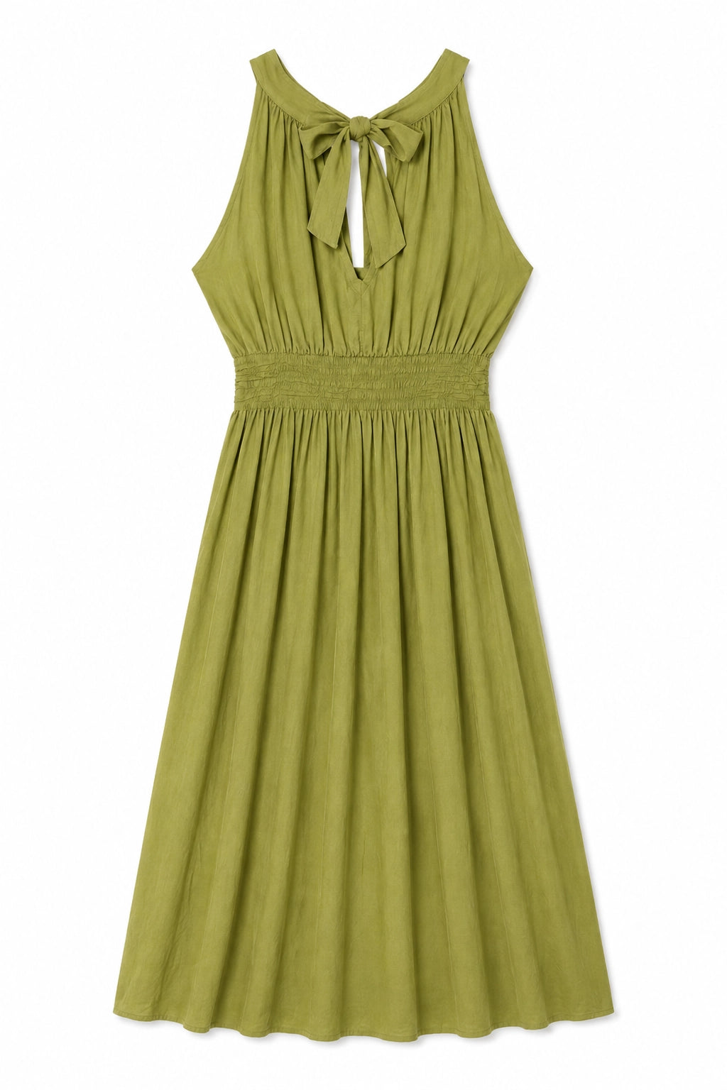Chartreuse Cotton Halterneck Dress