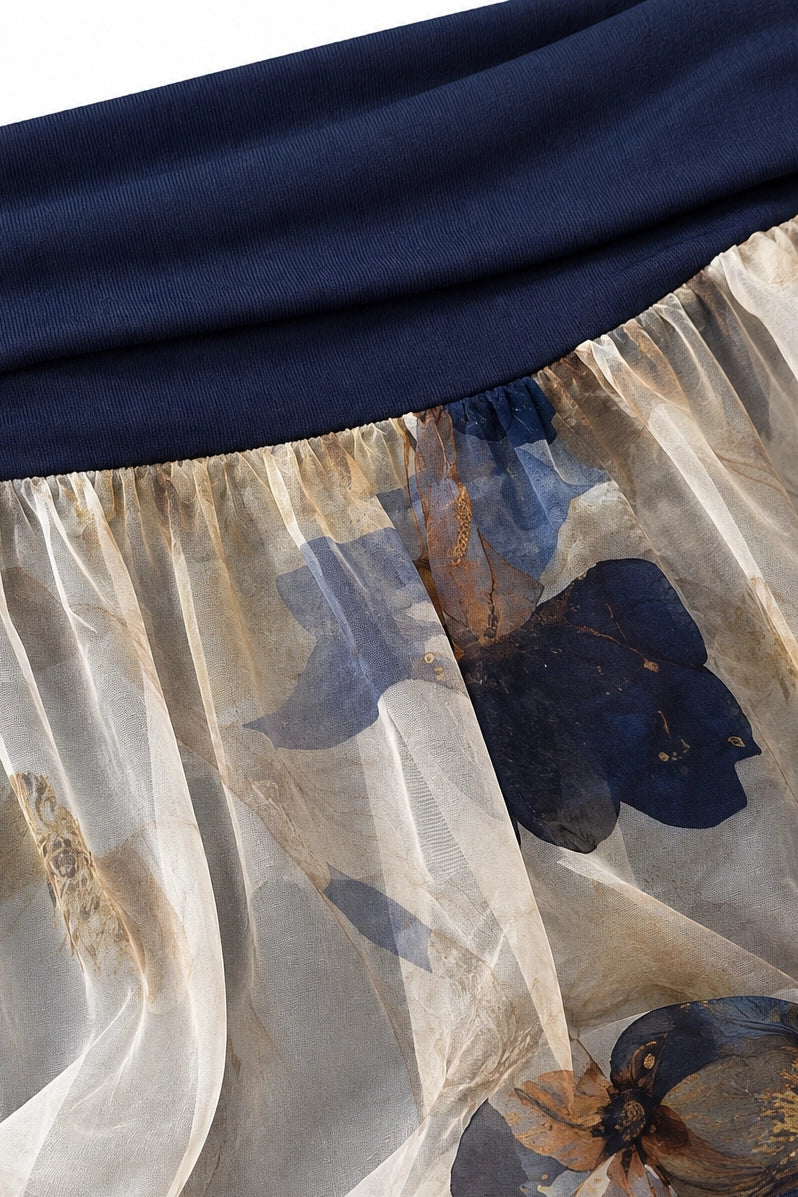Cream and Navy Savanna Silk Pant, silk pant from Something Pretty, alternative view