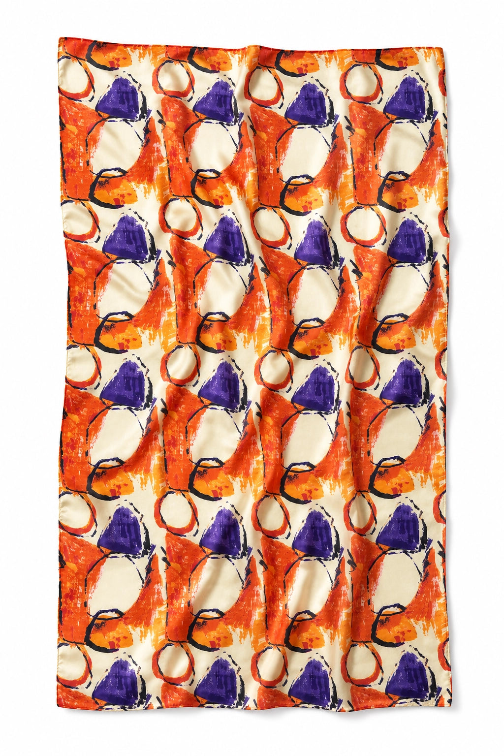 Orange and Purple Abstract Silk Scarf, silk scarf from Something Pretty, alternative view