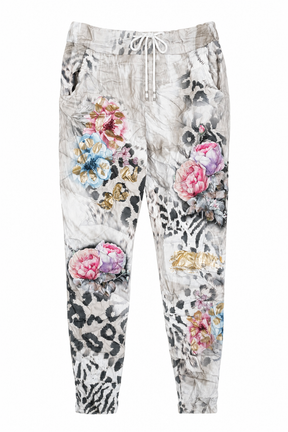 Printed Floral Foil Jogger