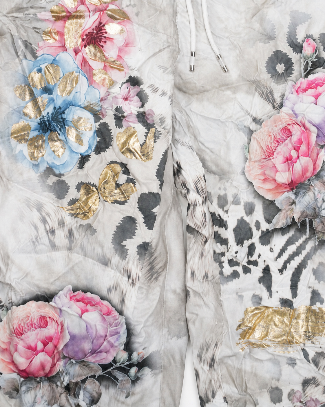 Printed Floral Foil Jogger