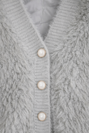 Grey Fur Cardigan