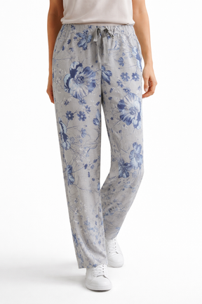 Grey Floral Autumn Pant