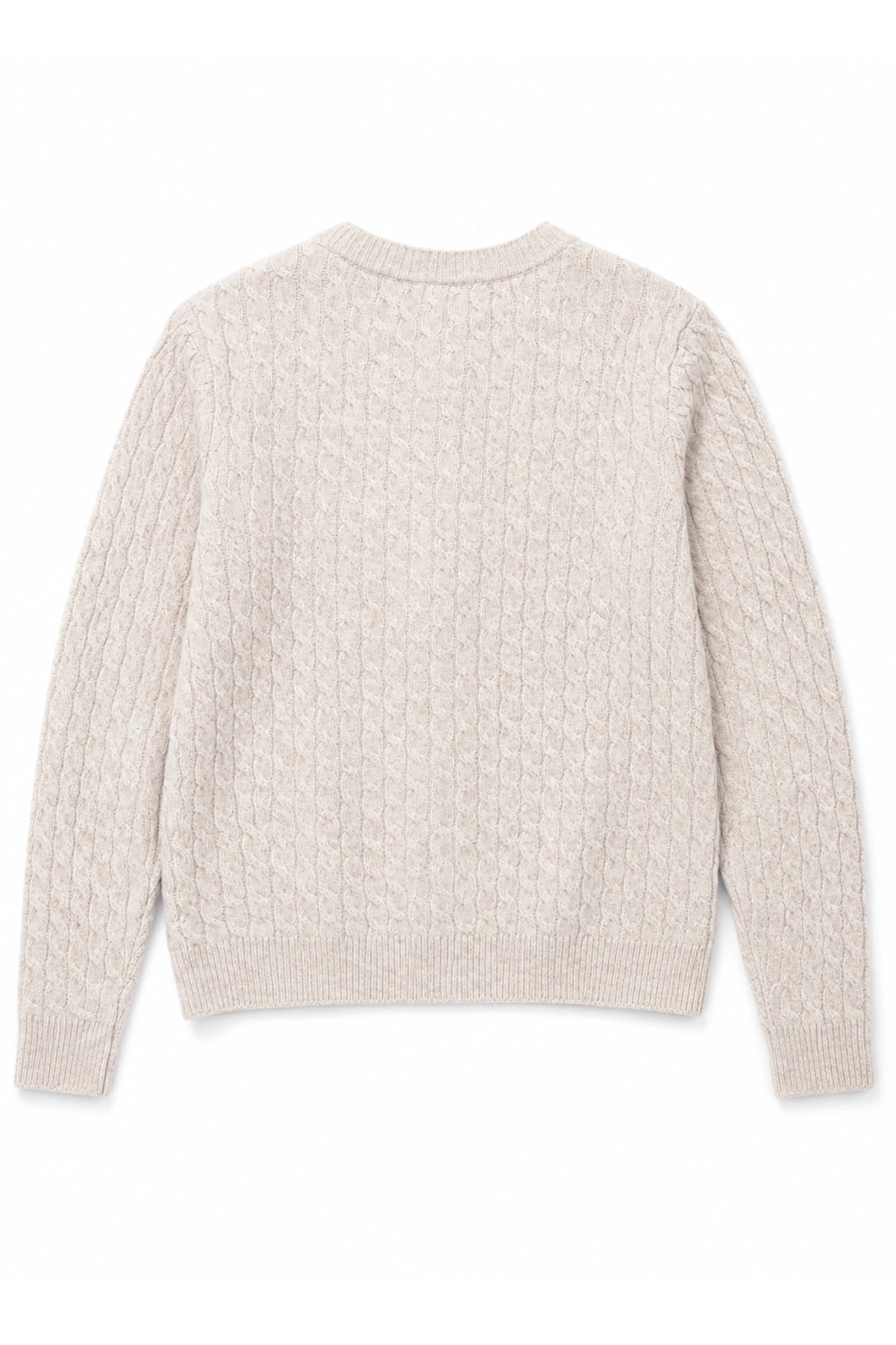 Beige Cable Knit Cardigan