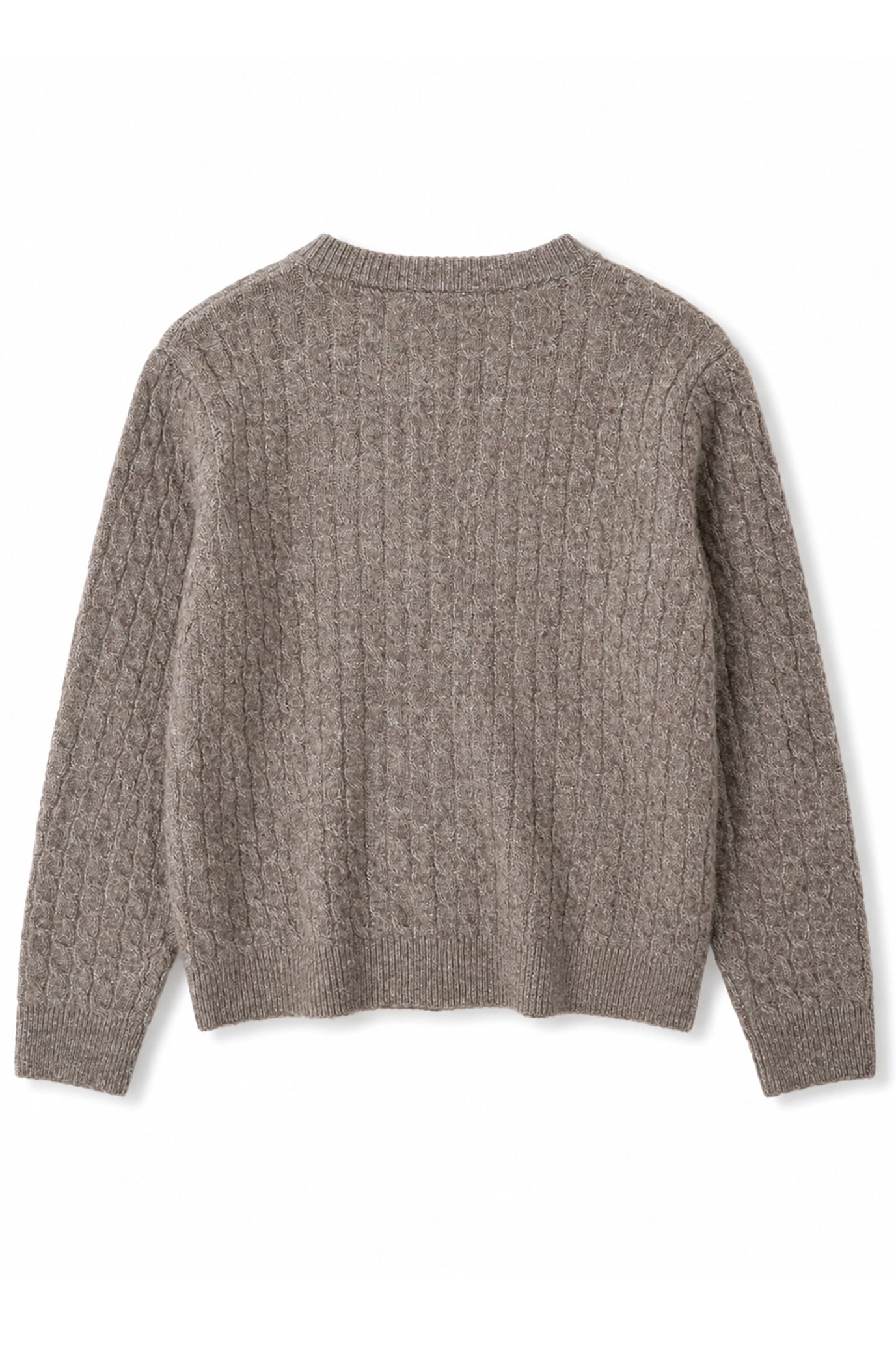 Taupe Cable Knit Cardigan