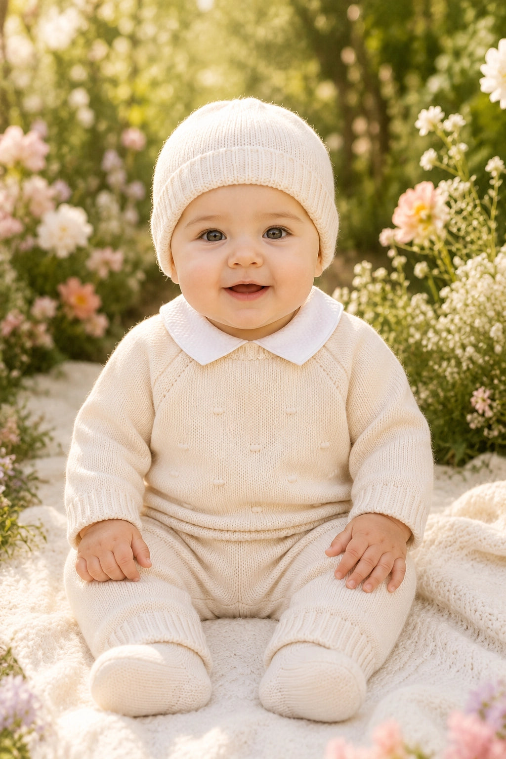 Cream Newborn Knit Set