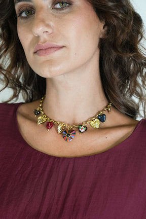 Rainbow Heart Charm Necklace