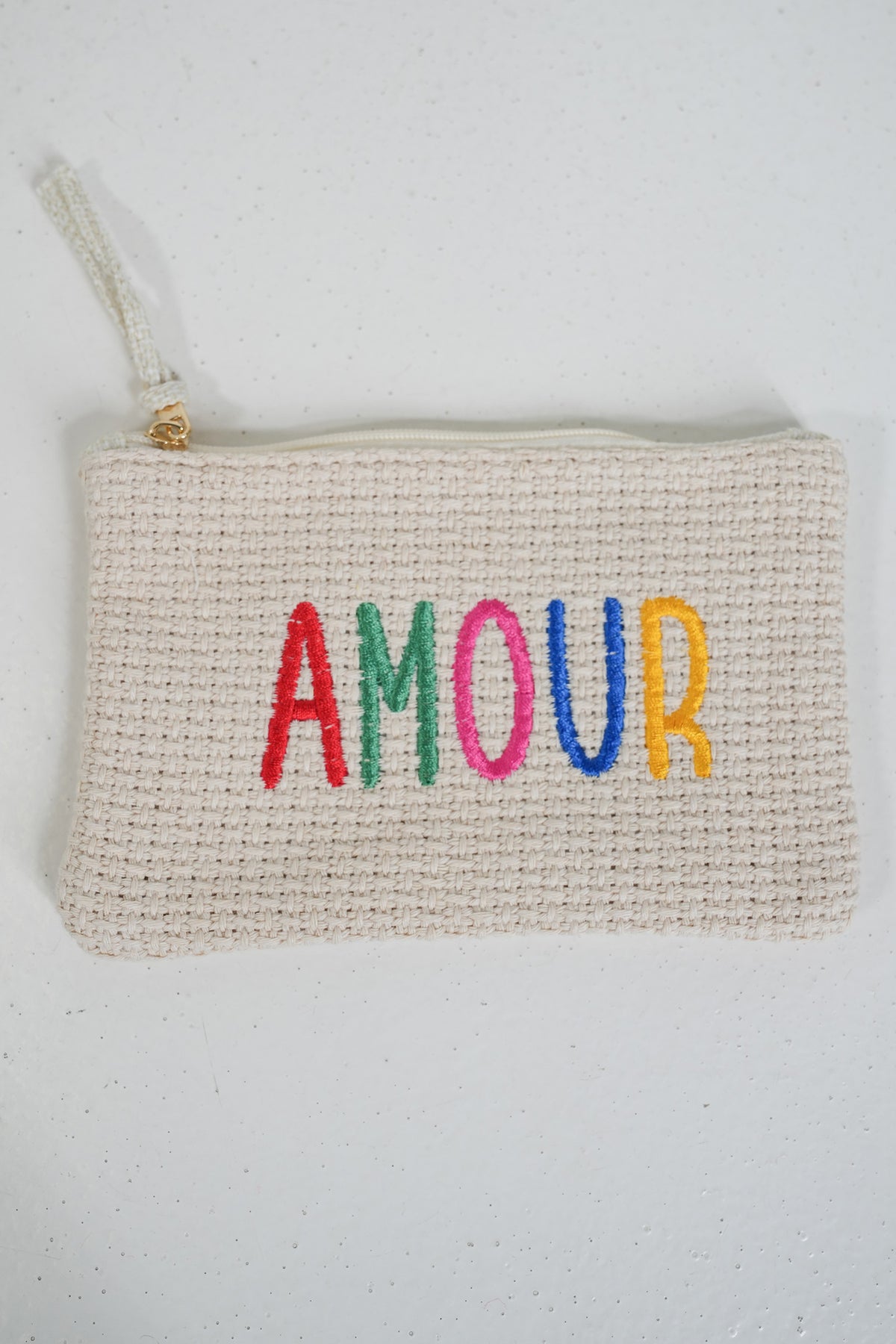Raffia Amour Zip Bag, raffia handbag from Something Pretty, alternative view