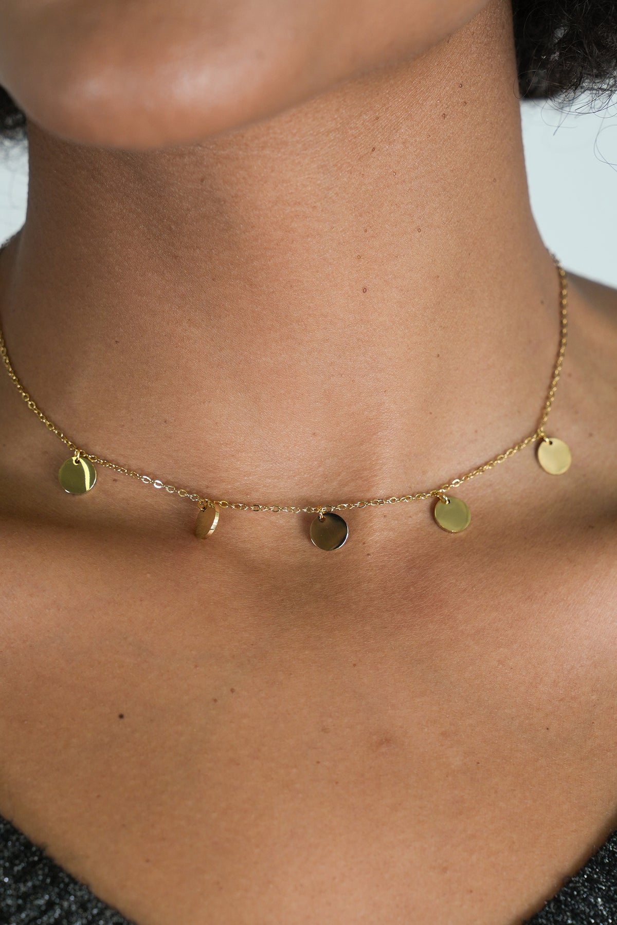 Gold Disc Charm Necklace, necklace from Something Pretty, alternative view