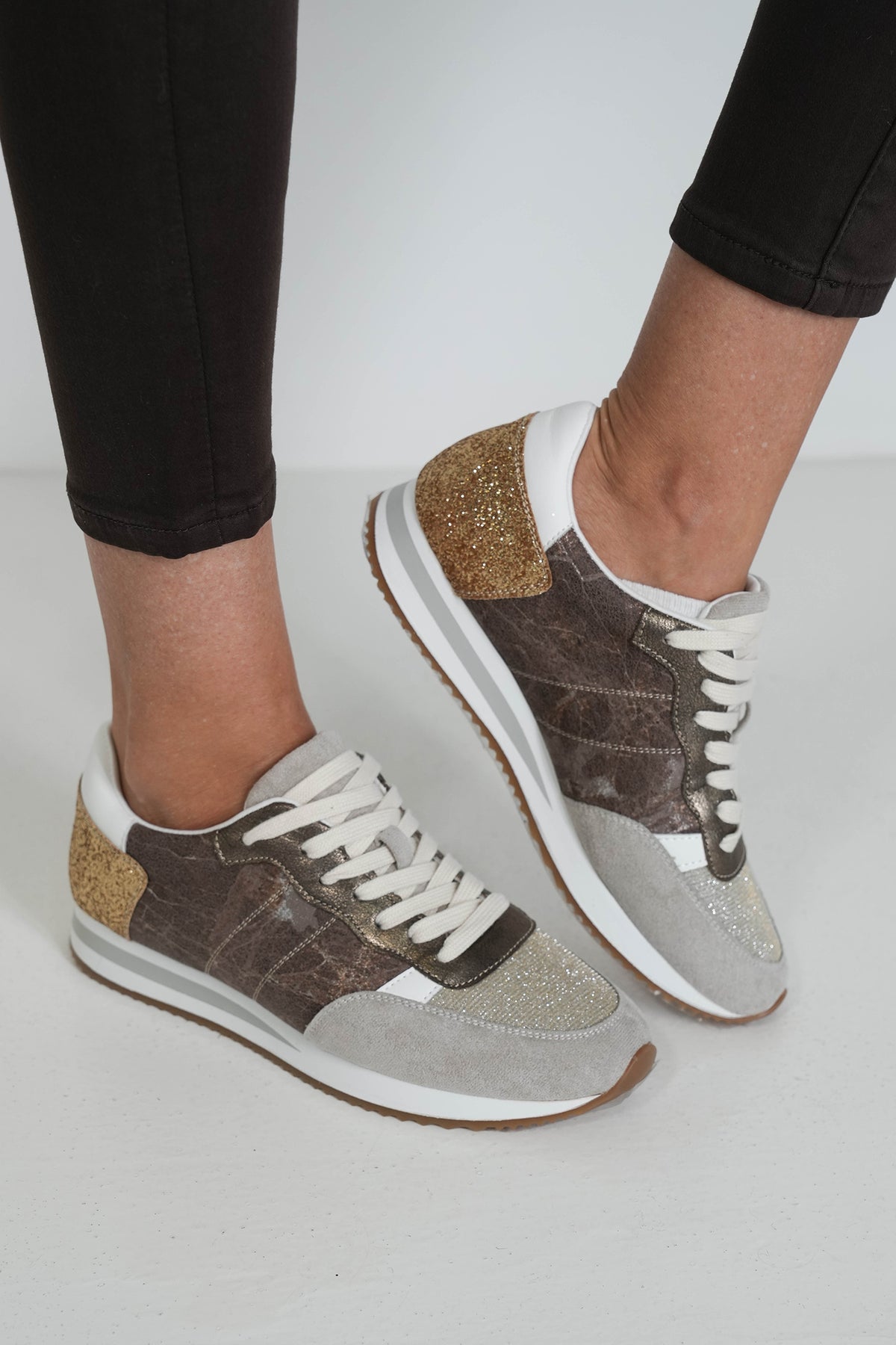 Bronze Celia Sneaker, bronze ladies sneaker from Something Pretty, alternative view