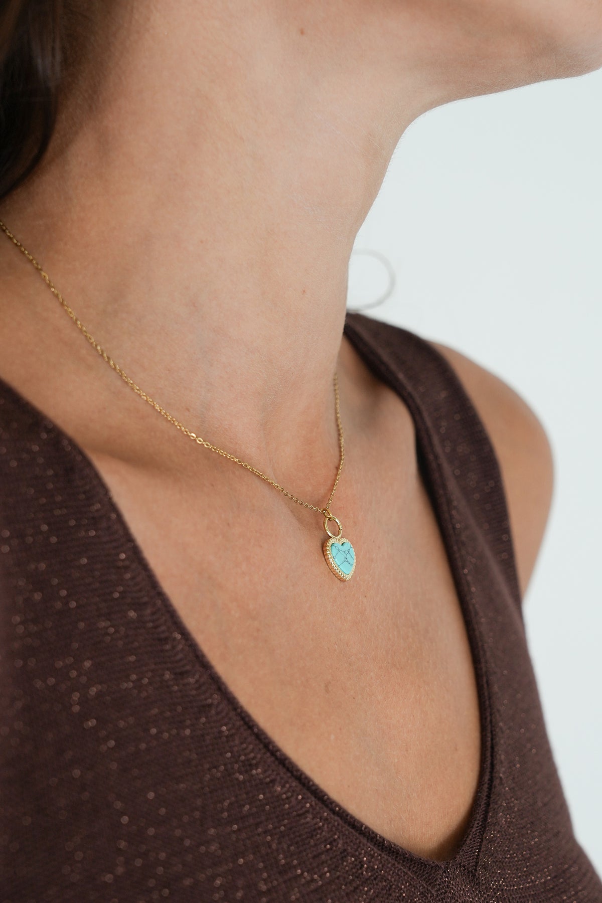 Turquoise Love Necklace, necklace from Something Pretty, alternative view