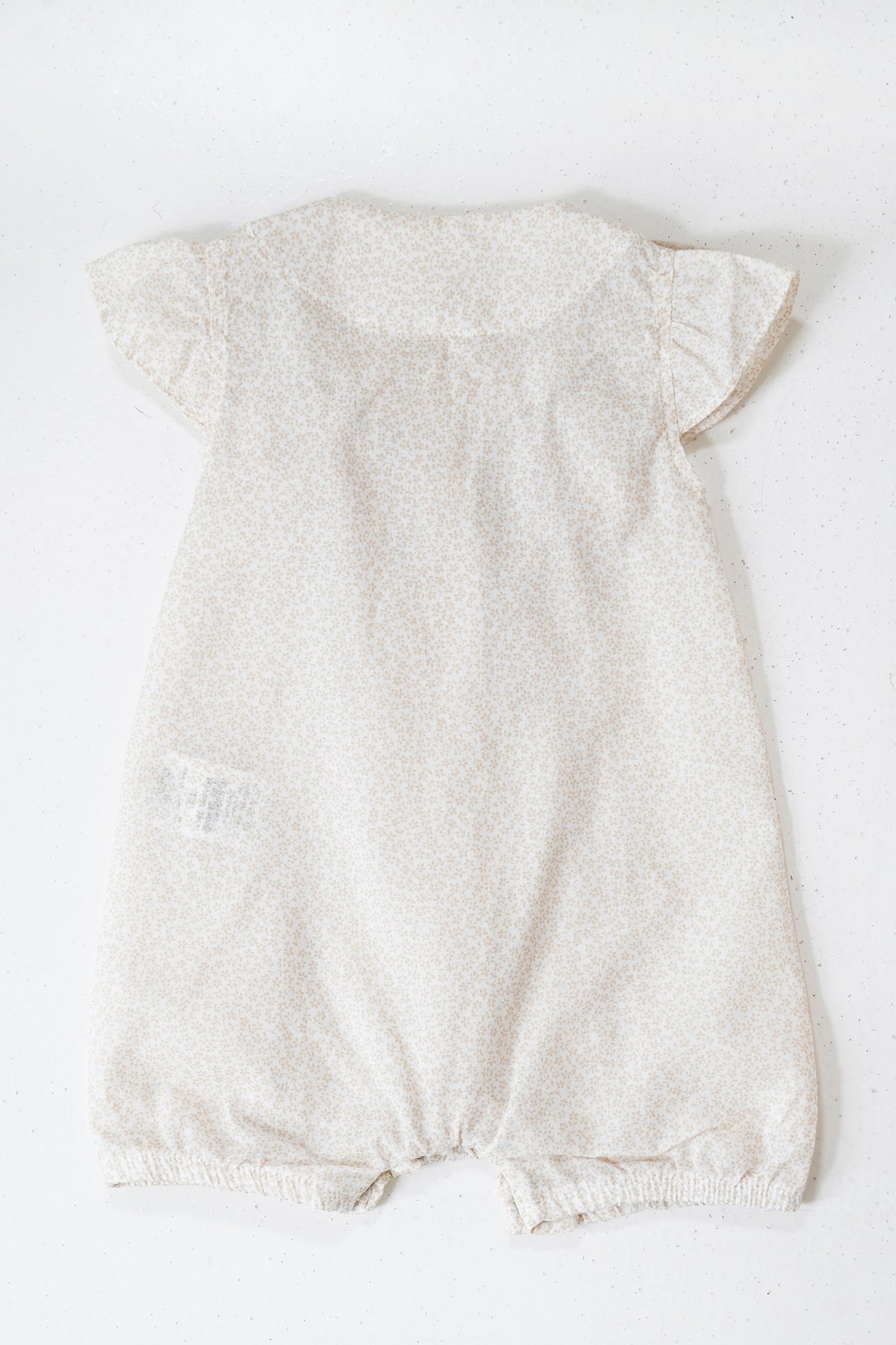 Beige Polly Button Romper, girls romper from Something Pretty, alternative view