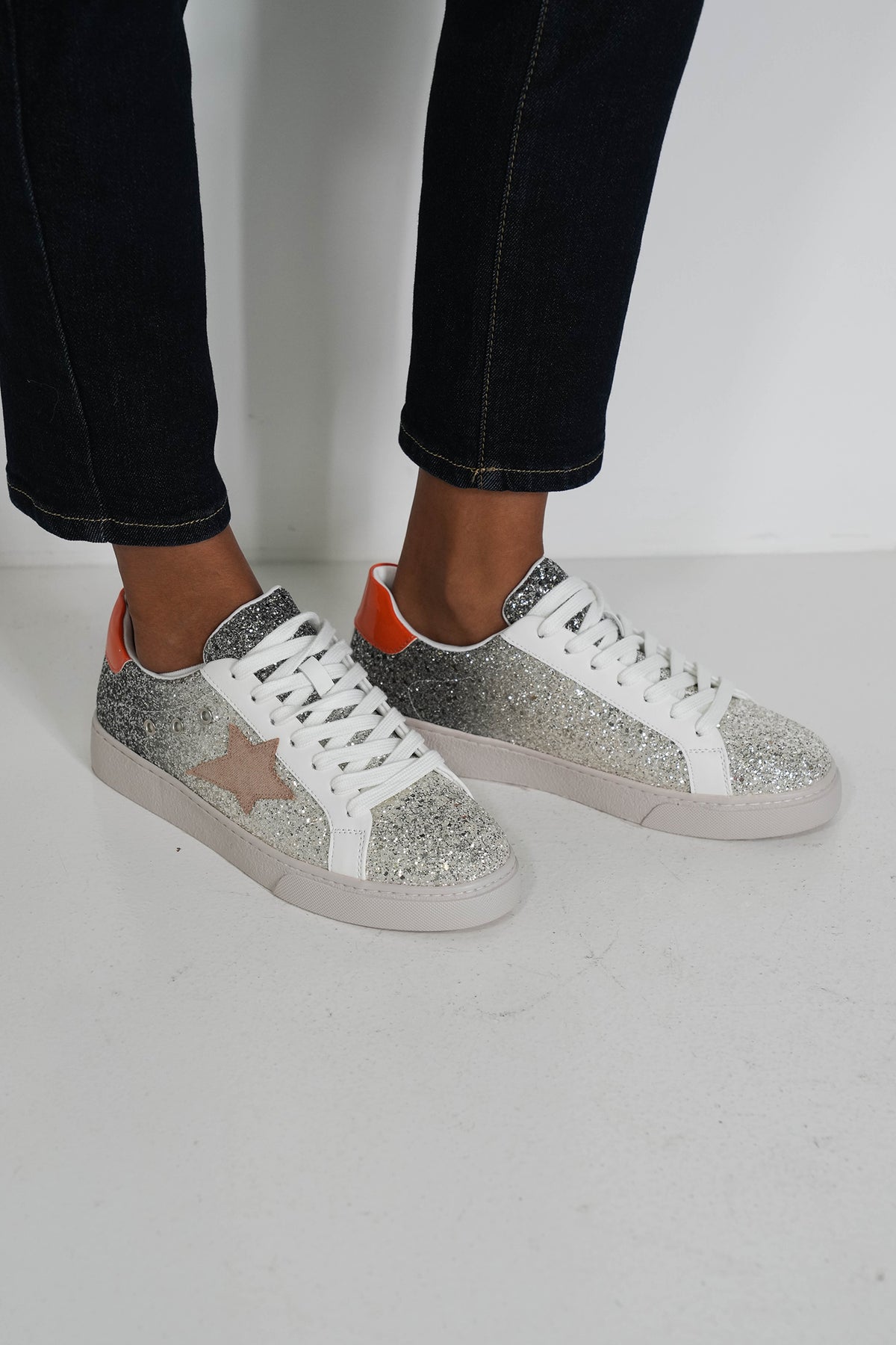 Orange Kaylin Ombre Star Sneaker, orange ombre star ladies sneaker from Something Pretty, alternative view