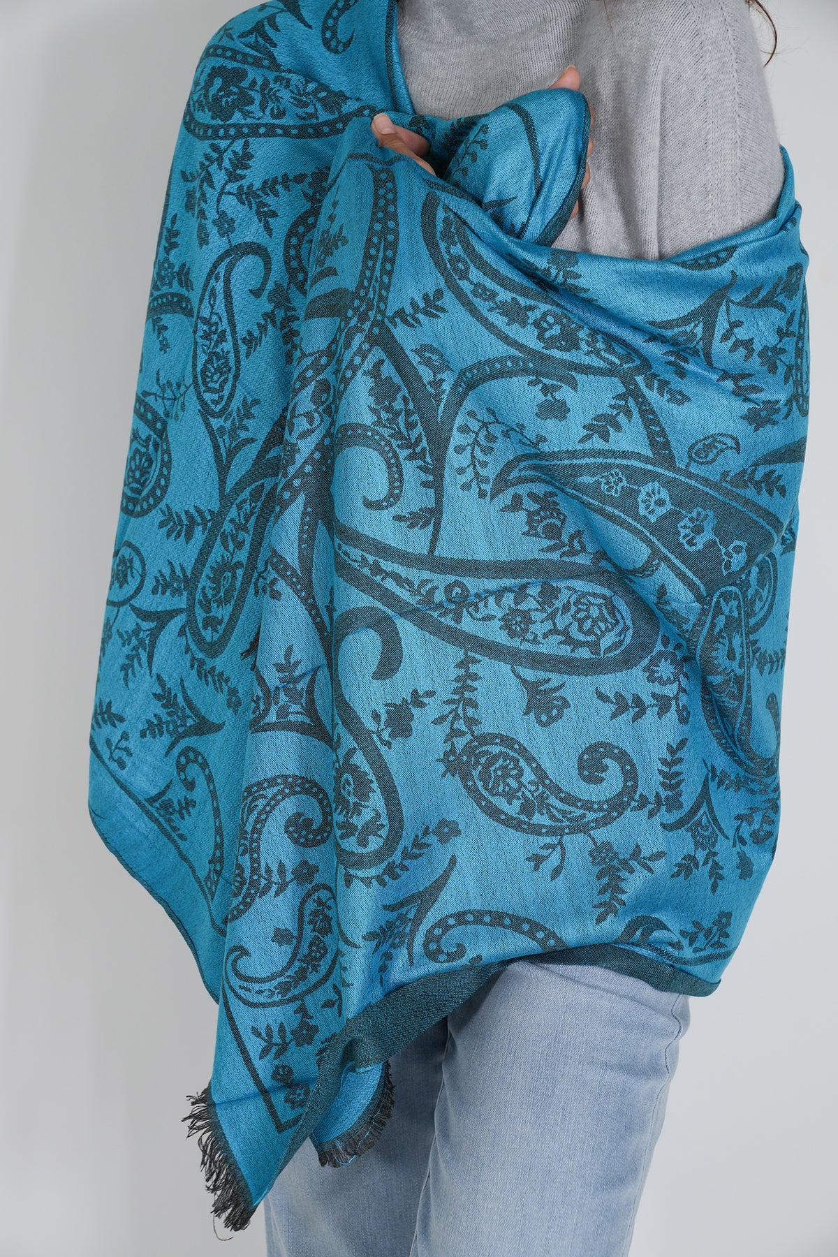 Turquoise Debbie Scarf, scarf from Something Pretty, alternative view