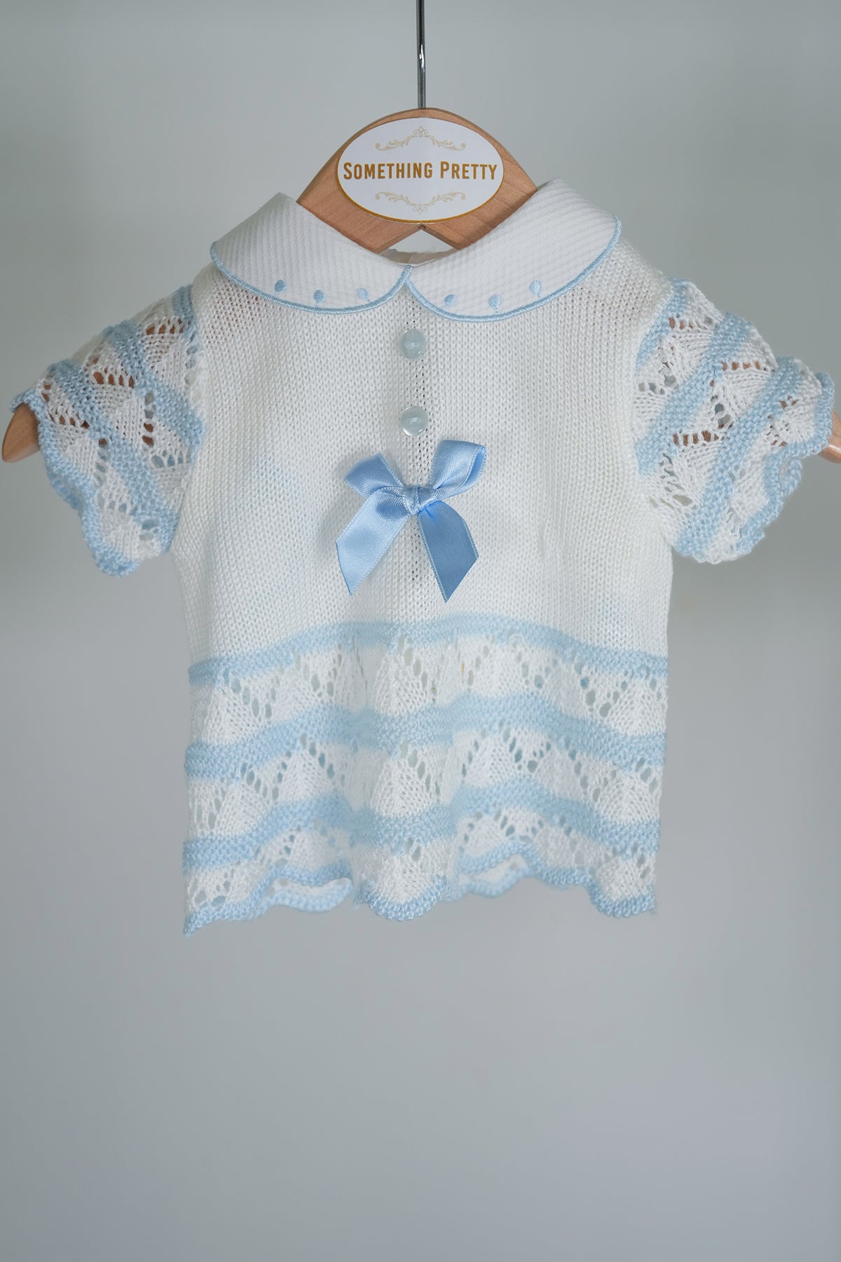 Blue and White Summer Knit Set, girls knit set from Something Pretty, alternative view