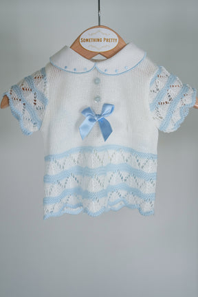 Blue and White Summer Knit Set
