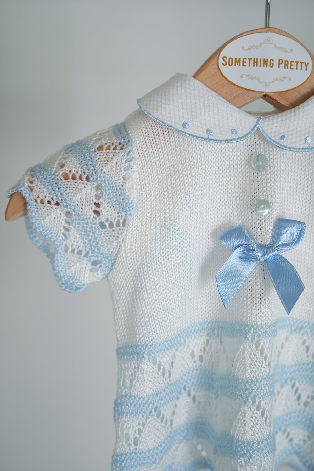 Blue and White Summer Knit Set, girls knit set from Something Pretty, alternative view