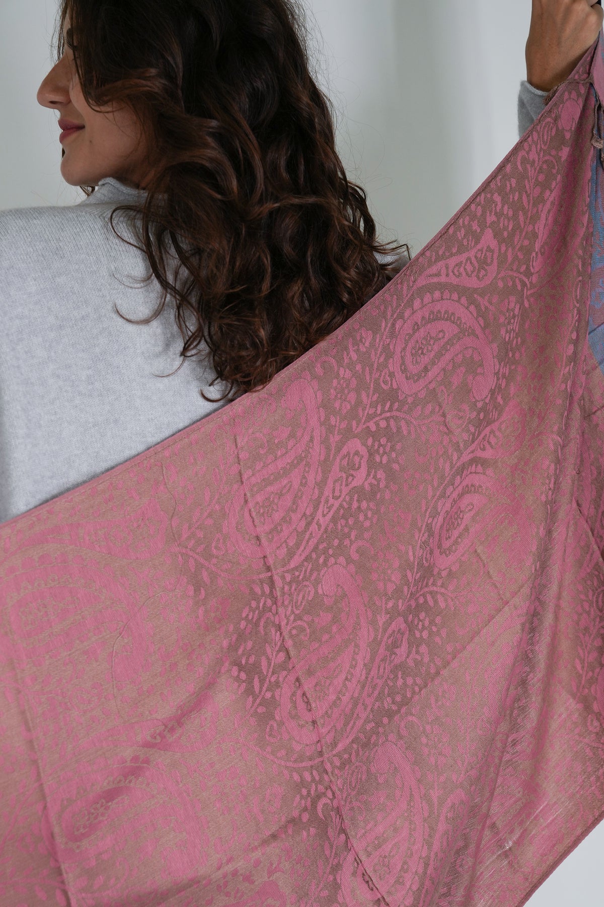Pink and Blue Jenna Scarf, scarf from Something Pretty, alternative view