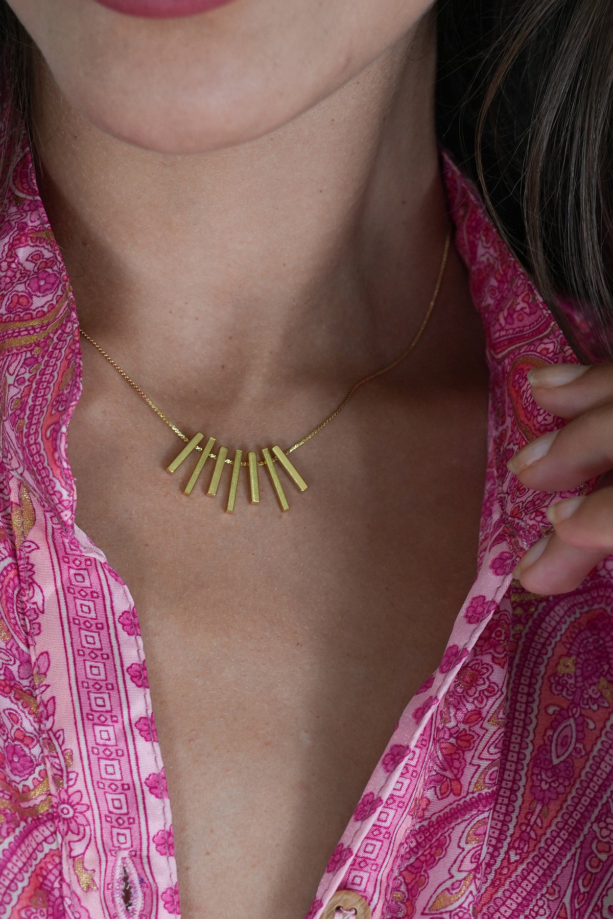 Gold Sammy Necklace, necklace from Something Pretty, alternative view