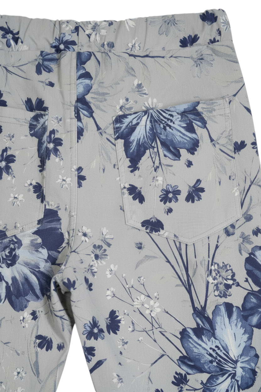 Grey Floral Autumn Pant