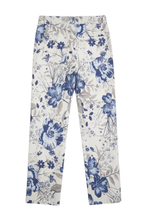 Cream Floral Autumn Pant