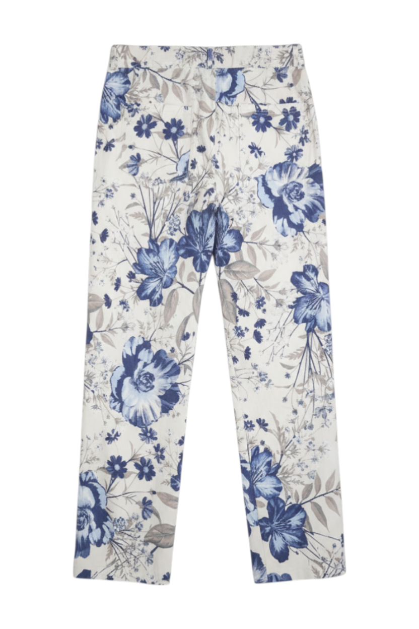 Cream Floral Autumn Pant